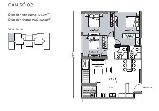 Layout căn hộ L4,5-02 tầng 2-48