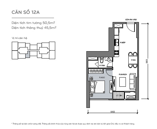 Layout căn hộ L4,5-12A tầng 2-48