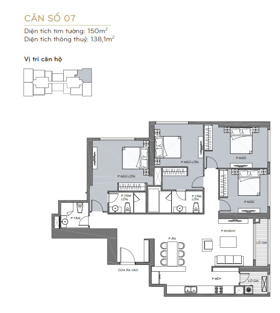 Layout căn hộ L6-07 tầng 2-44