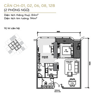 Layout căn hộ L81-01, 02, 06, 08, 12B tầng 7-10