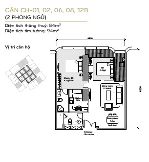 Layout căn hộ L81-01,02,06,08,12B tầng 6