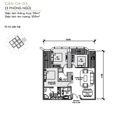 Layout căn hộ L81-03 tầng 19-20