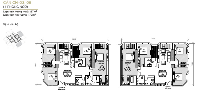 Layout căn hộ L81-03,05 tầng 32-40