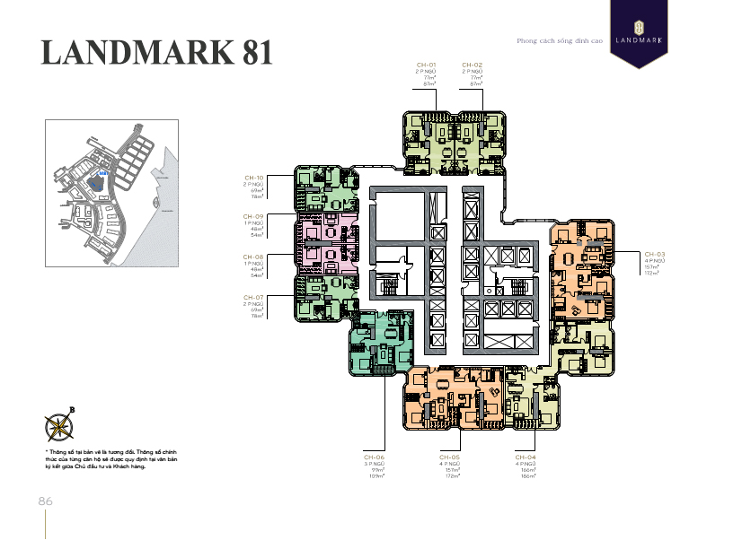 Mặt bằng Landmark 81 Vinhomes Central Park – Layout căn hộ