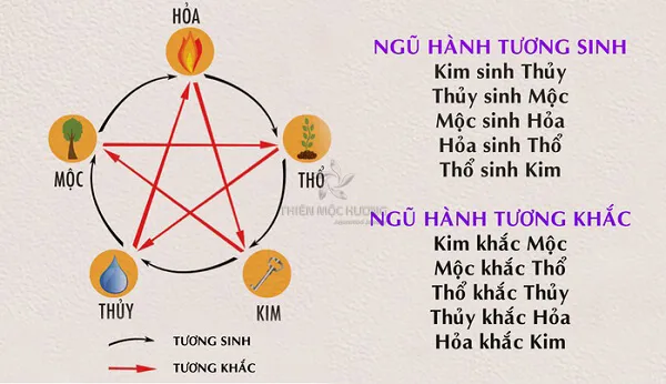 Sơ đồ cung mệnh theo ngũ hành và quy luật tương sinh tương khắc