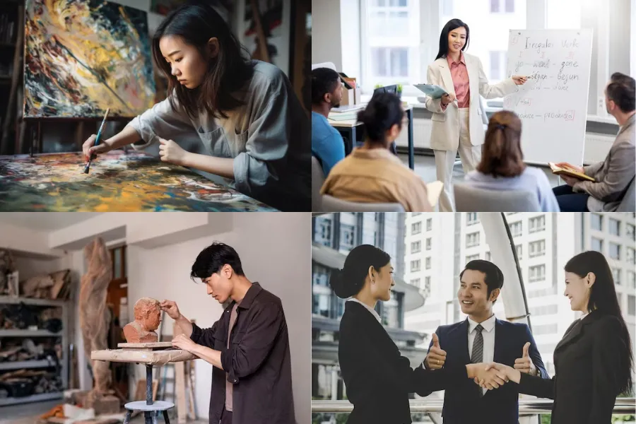 Những người sinh năm 2002 phù hợp công việc với nghệ thuật như thủ công mỹ nghệ, MC truyền hình, quan hệ công chúng