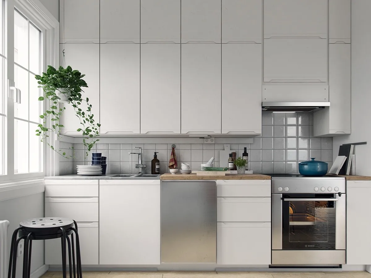 Thiết kế nội thất phòng bếp hợp mệnh Kim