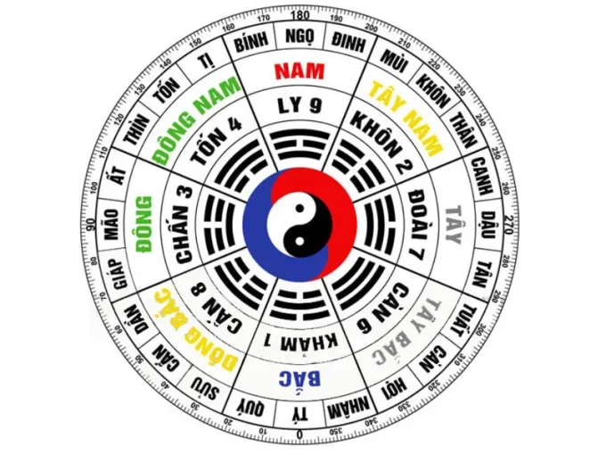 Biểu đồ phong thủy minh họa sự khác biệt về cung mệnh giữa nam và nữ tuổi Tân Mão 1951