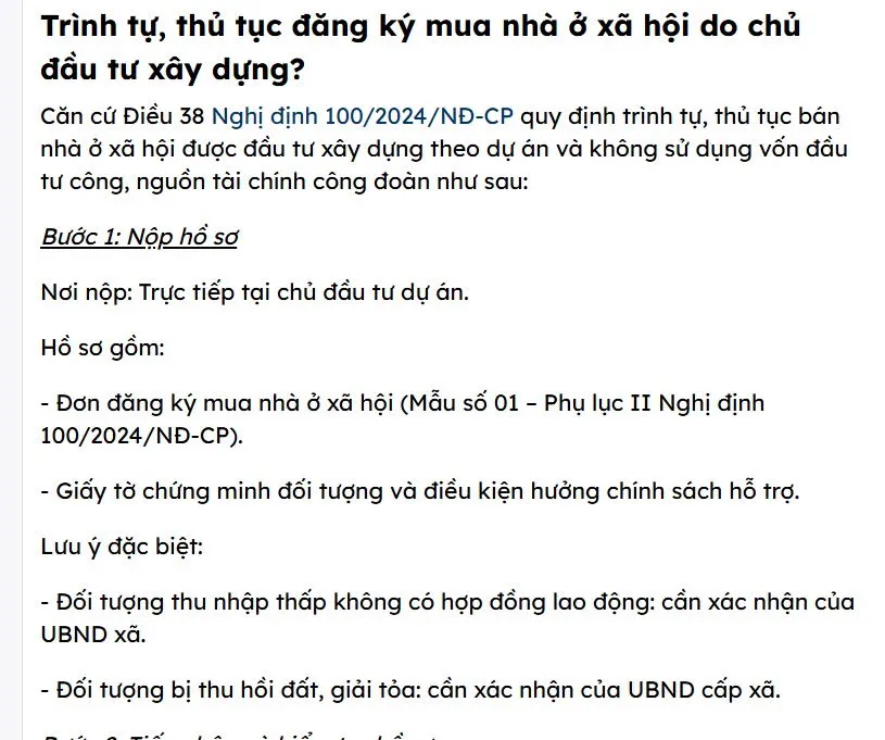 Trình tự thủ tục đăng ký mua nhà ở xã hội HUD Thủ Đức