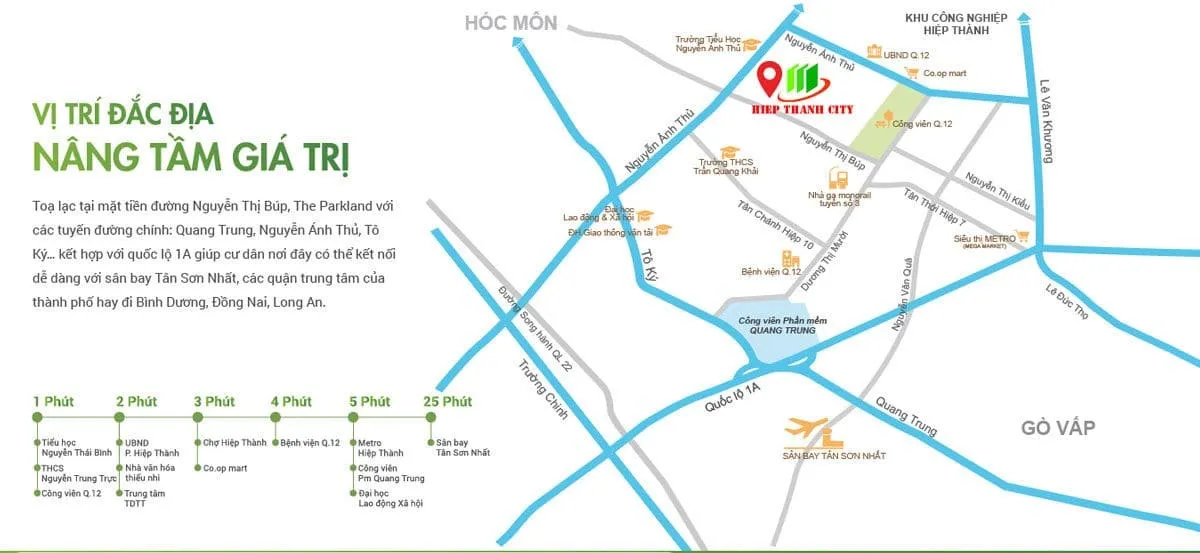 Bản đồ vị trí chiến lược của dự án Hiệp Thành City tại Quận 12, TP.HCM