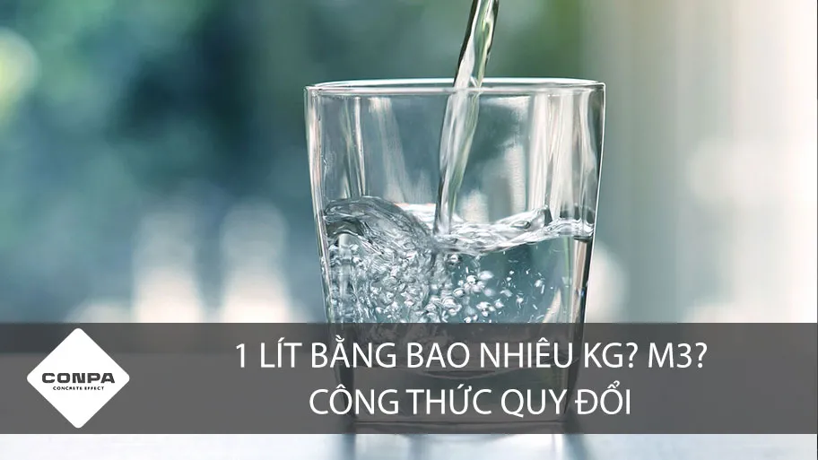 Minh họa việc quy đổi từ lít sang kilogam và mét khối