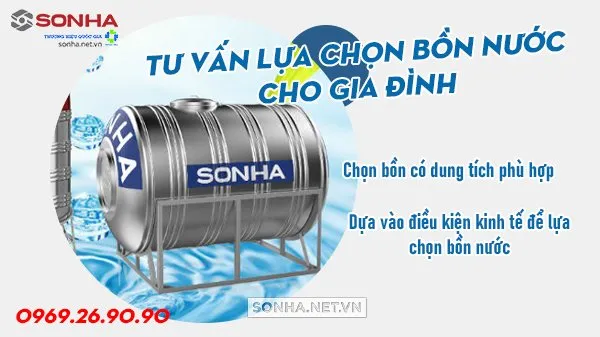 Bồn nước được lắp đặt trên mái nhà.